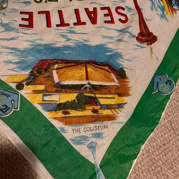 1962 Seattle World Fair Silk blend Scarf - Picture 4 of 5